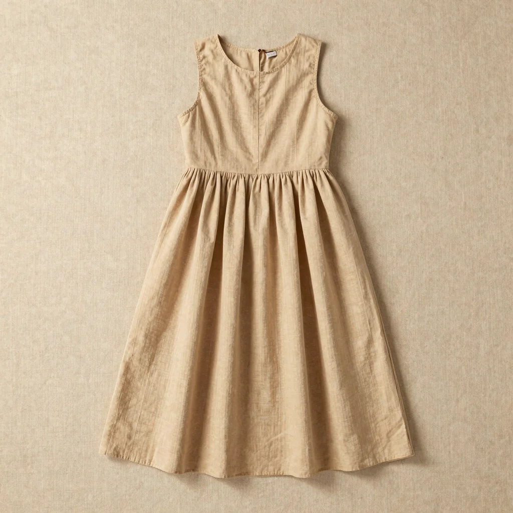 Pleated Handloom Cotton Dress